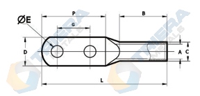 Copper 2 Hole Cable Lugs- Structure