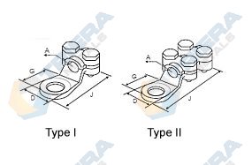 Mechanical Cable Lugs with 2 Screws and 4 Screws Structure